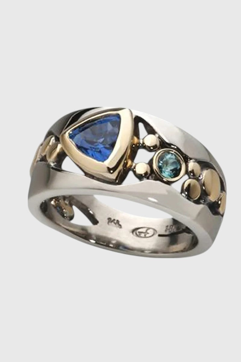 Juliette | Vintage Blauw Kristallen Ring