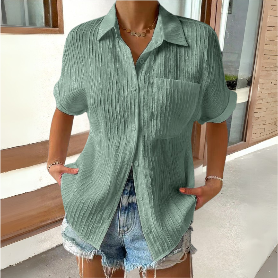 Anneke | Elegante blouse met overhemdkraag