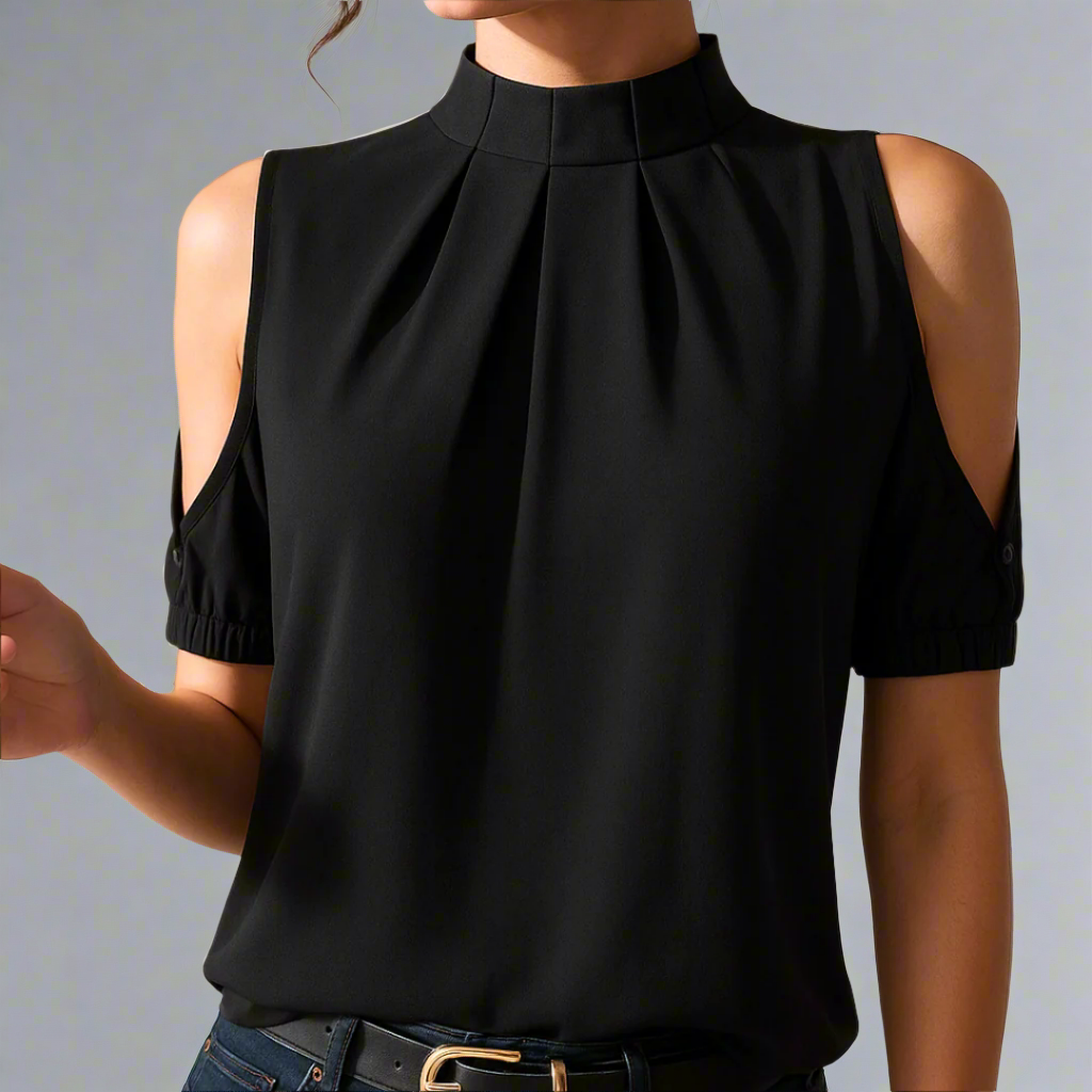 Inge | Geplooide blouse met splitmouwen