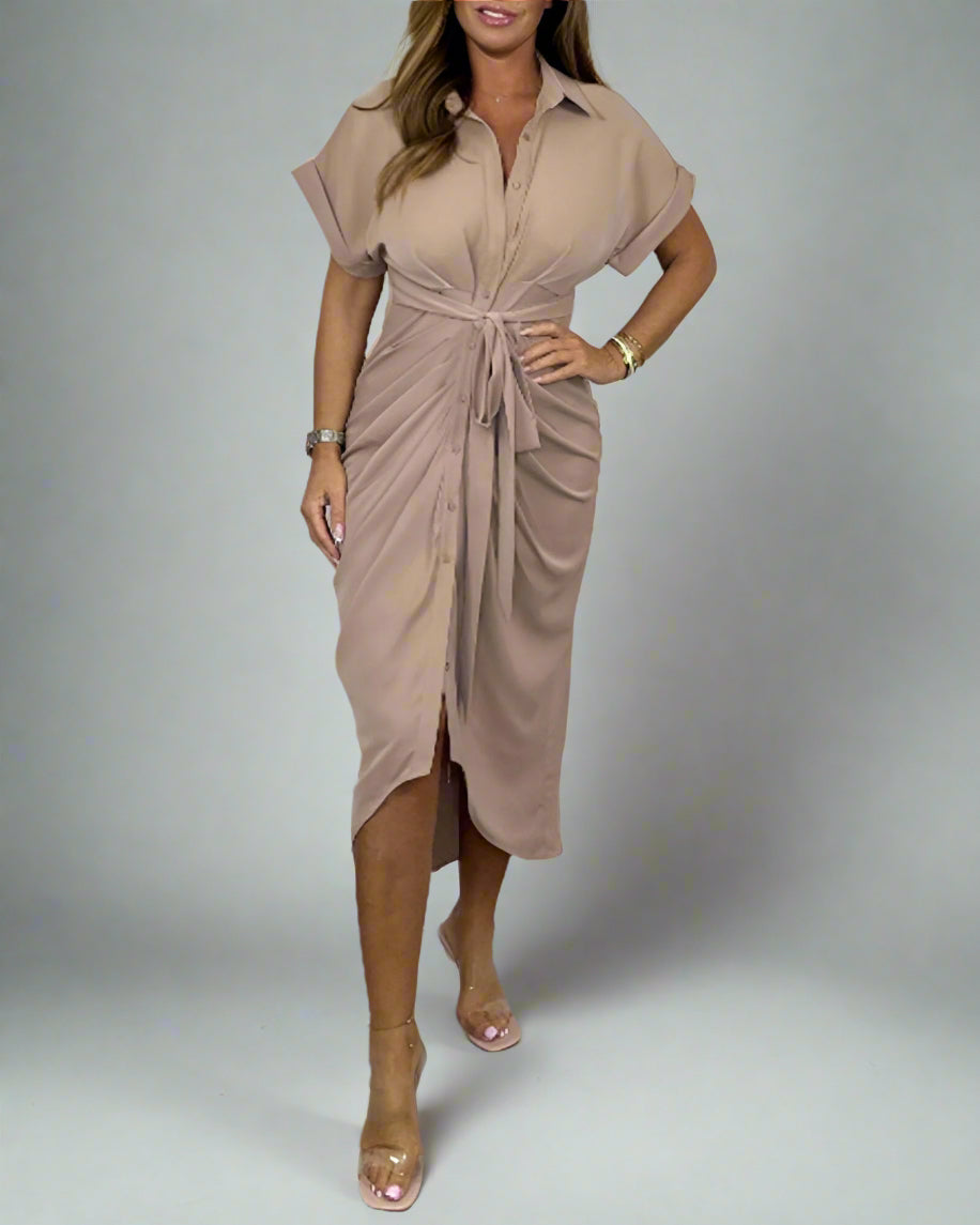 Koelman | Geplooide Jurk met Revers