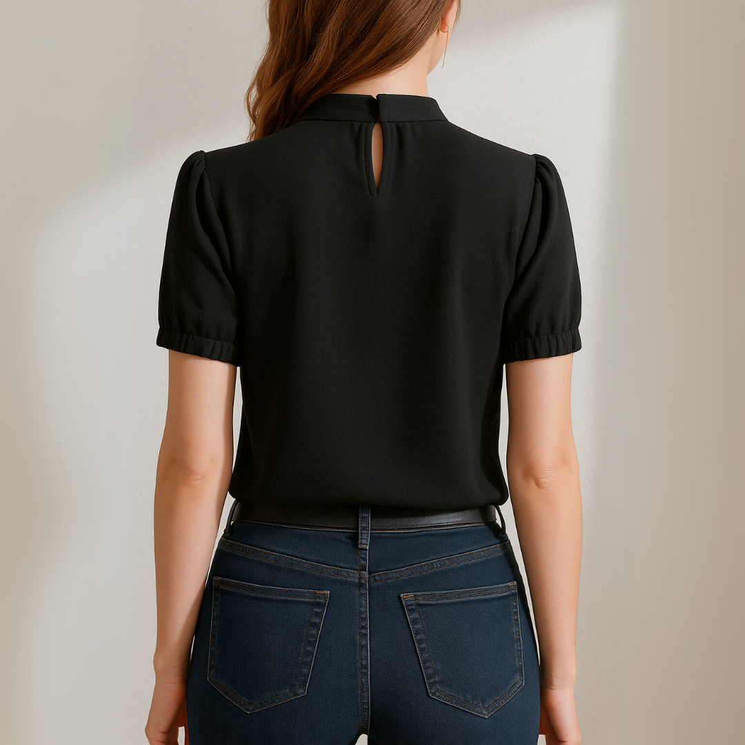 Inge | Geplooide blouse met splitmouwen