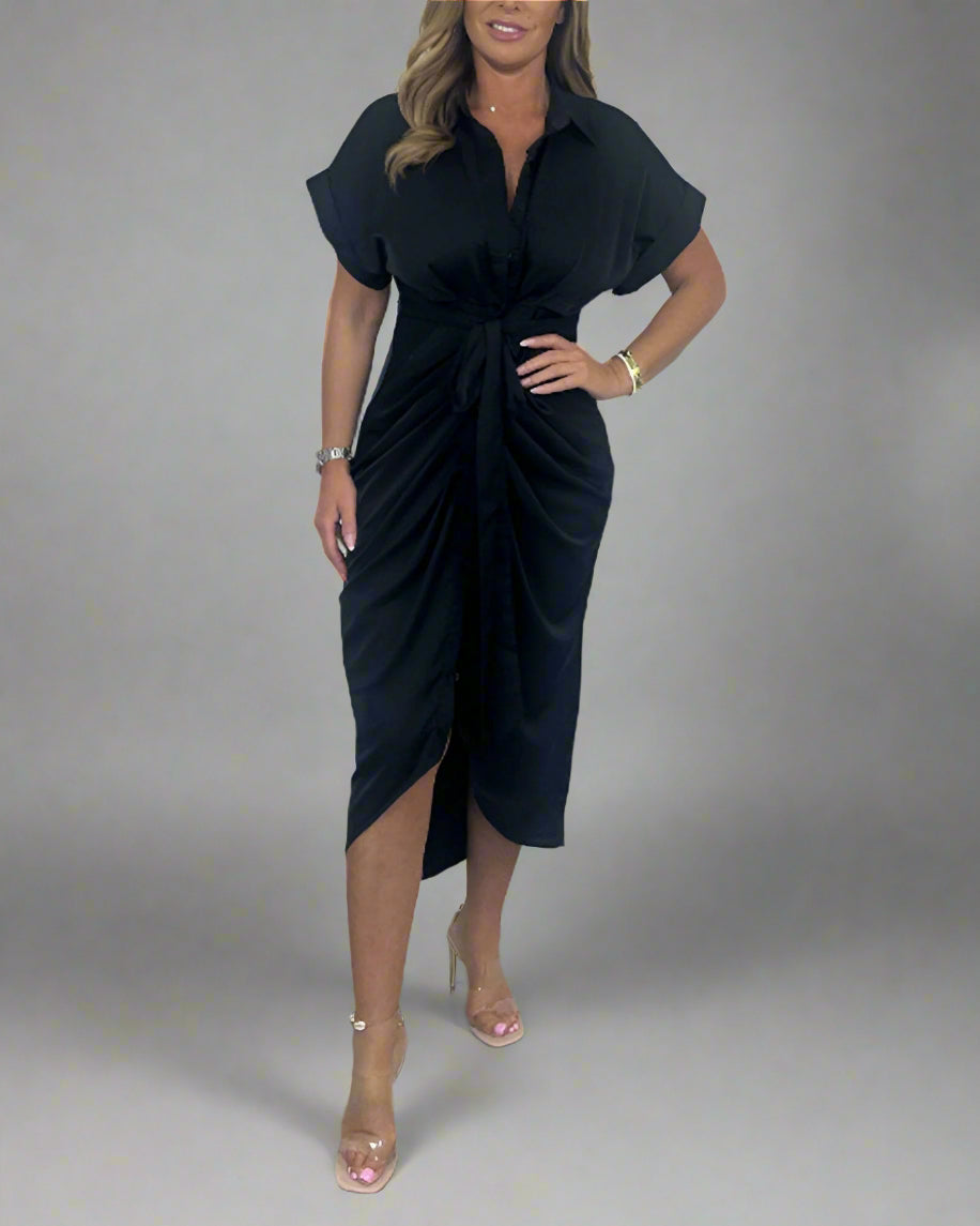 Koelman | Geplooide Jurk met Revers