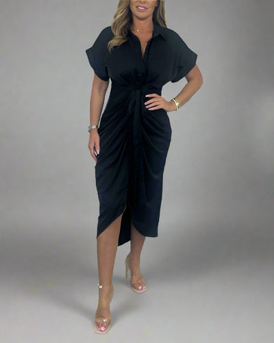 Koelman | Geplooide Jurk met Revers