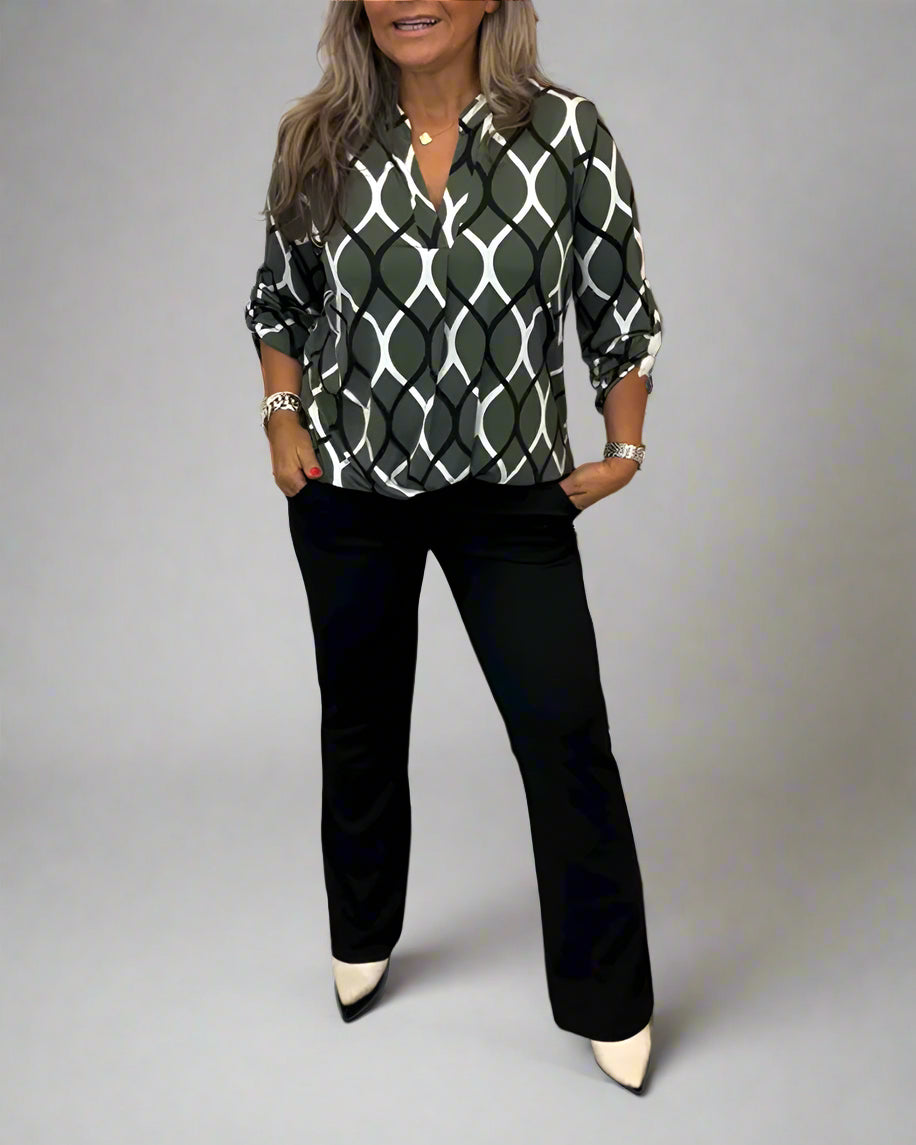 Janny | Elegante blouse met lange mouwen