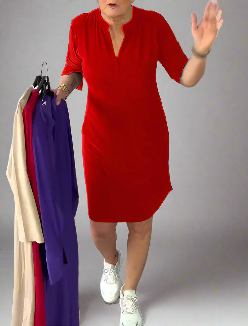 Miravo | Eenvoudige V-hals Jurk