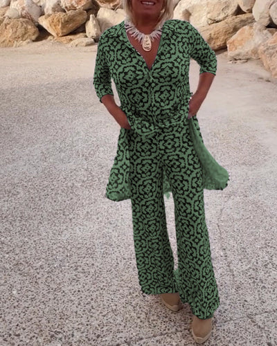 Amalia | Vintage Bedrukte Tweedelige Set