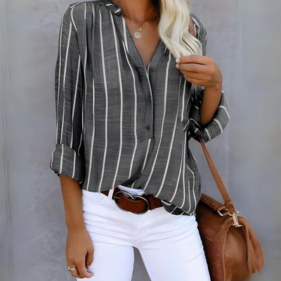 Monica | Trendy Gestreepte damesblouse