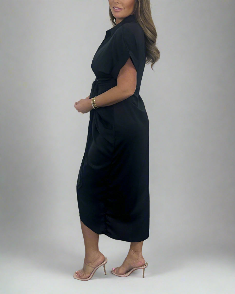 Koelman | Geplooide Jurk met Revers