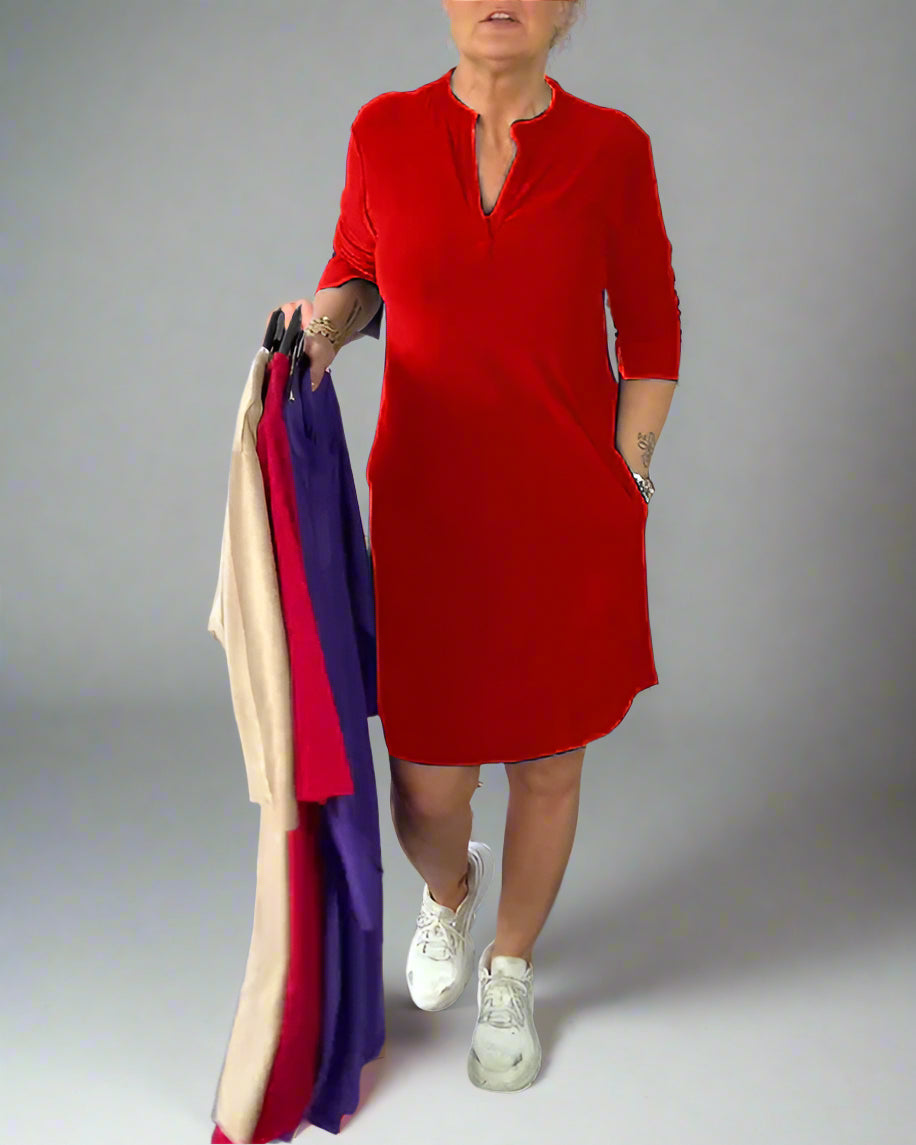 Miravo | Eenvoudige V-hals Jurk