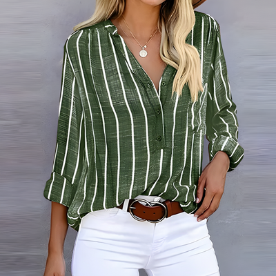 Monica | Trendy Gestreepte damesblouse
