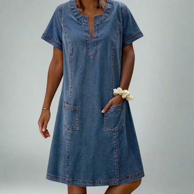 Aukje | Elegante denimblauwe jurk