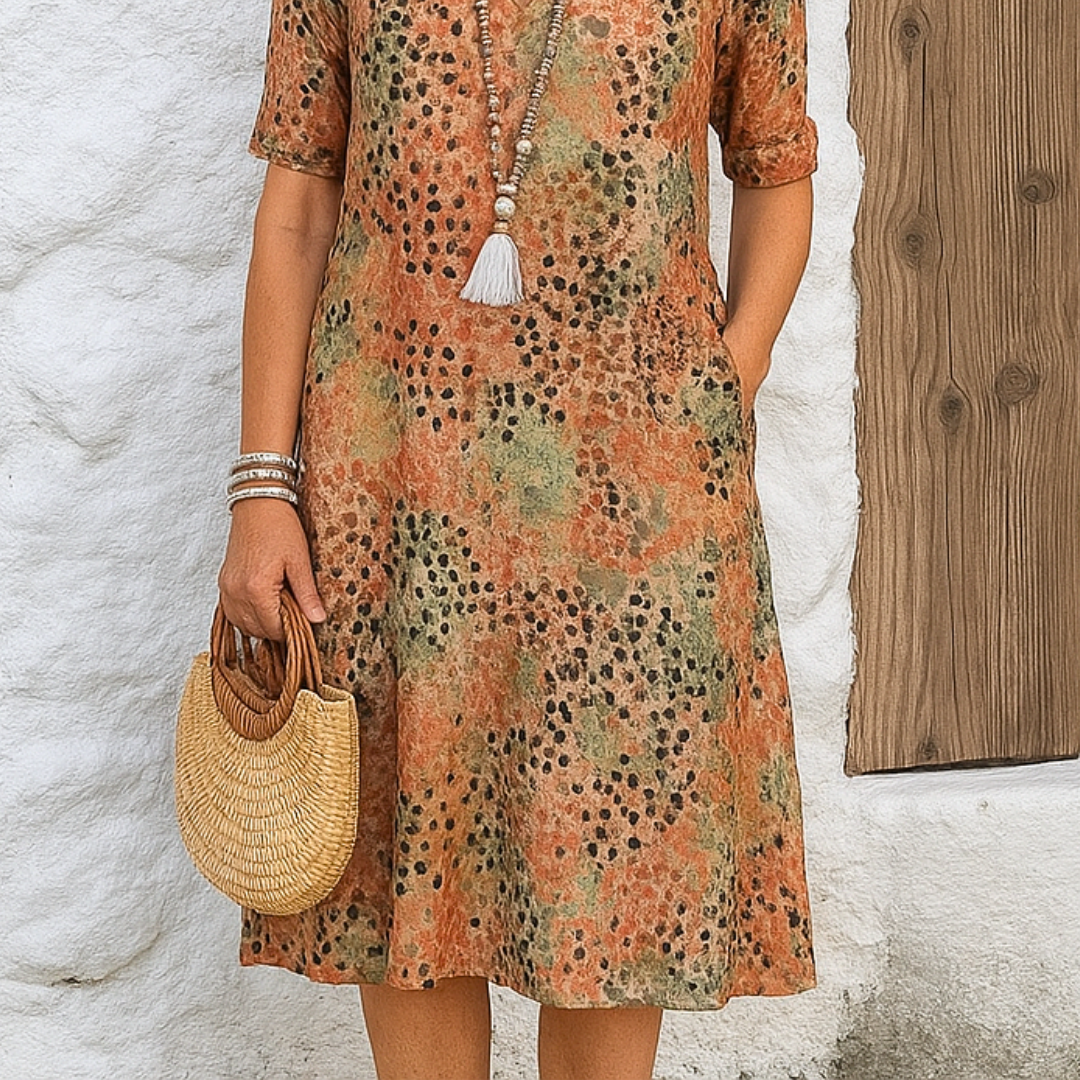 José | Levendige Midi-Lengte Jurk