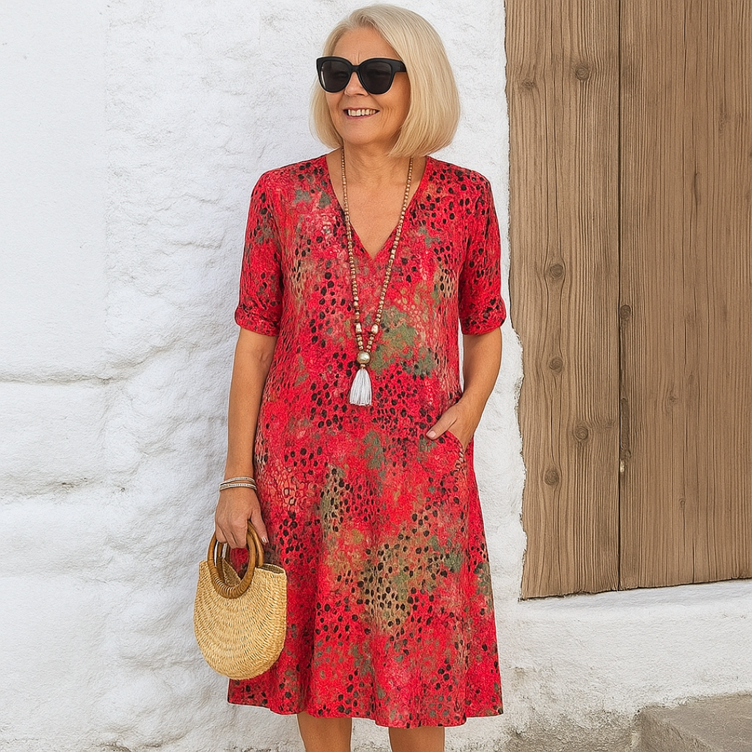 José | Levendige Midi-Lengte Jurk