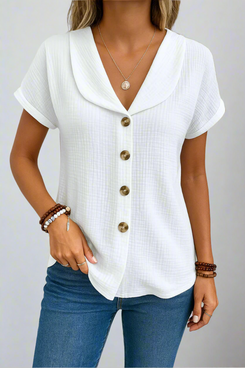 Marijke | Blouse met kraag en knopen