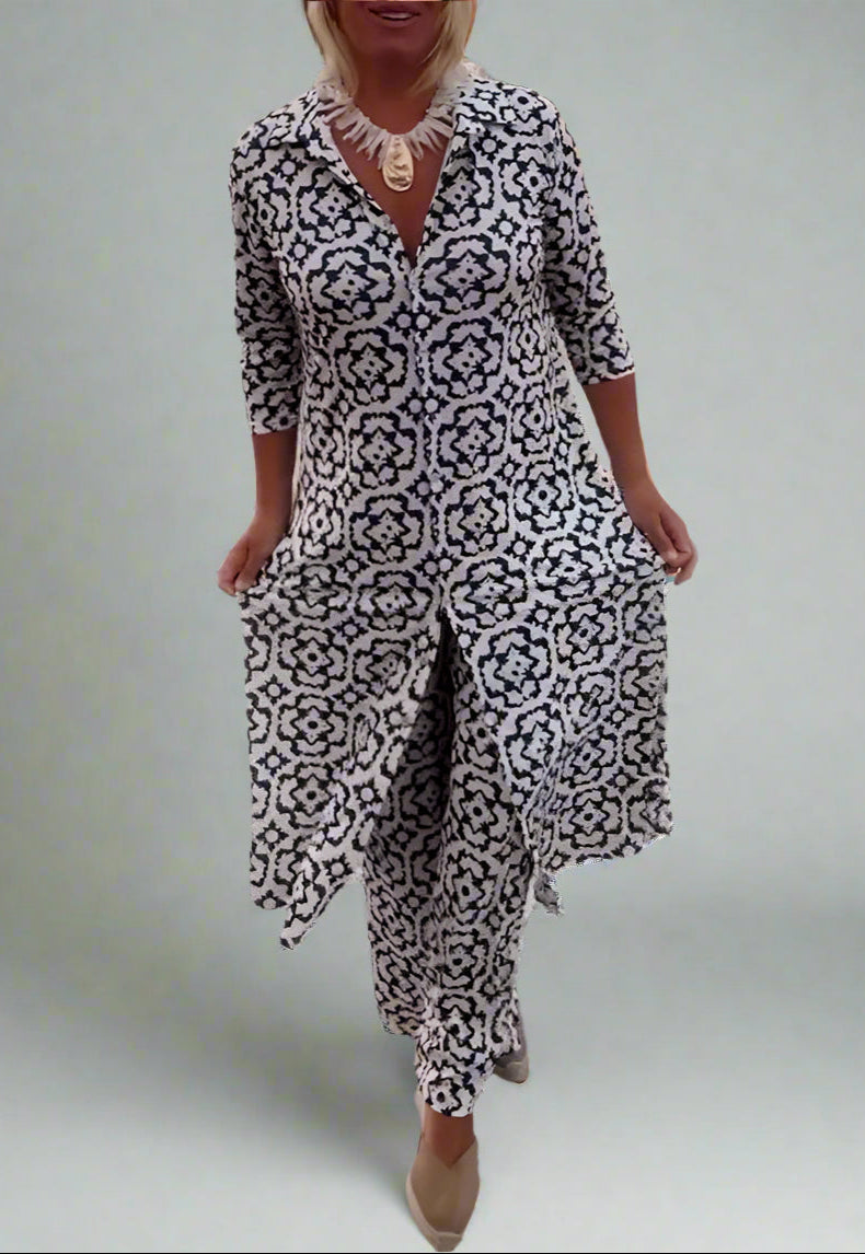 Amalia | Vintage Bedrukte Tweedelige Set