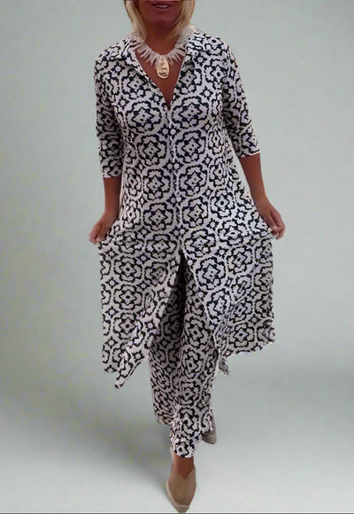 Amalia | Vintage Bedrukte Tweedelige Set