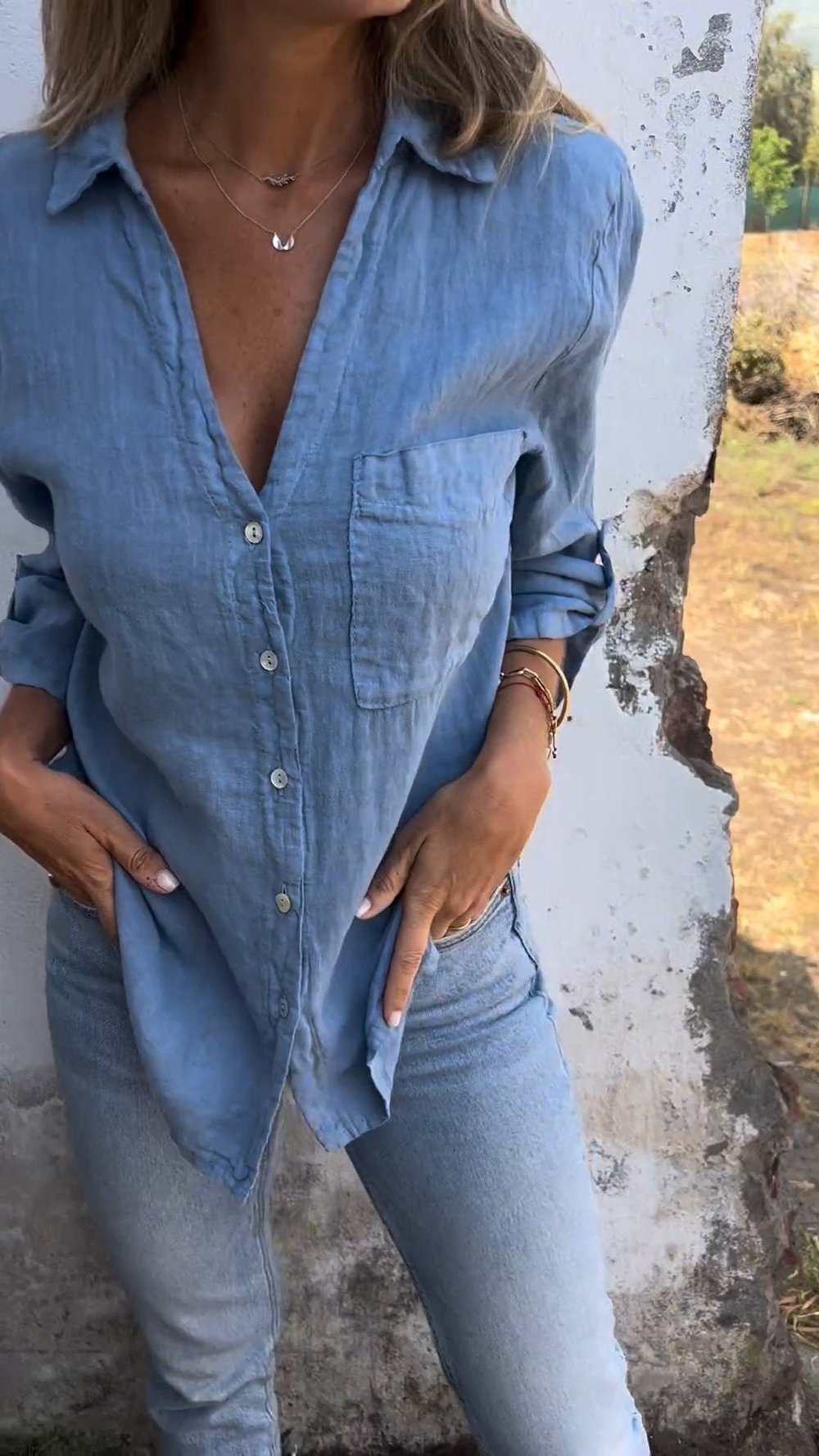 Lisette | Ibiza Style Casual Overhemd Blouse