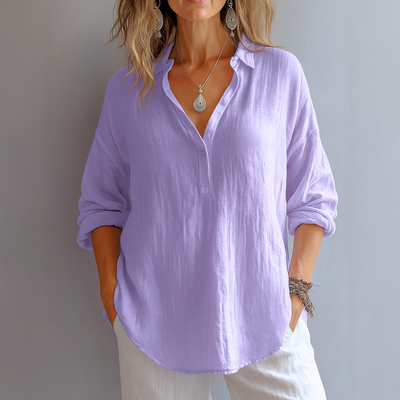 Marianne | Elegante linnen blouse met V-hals