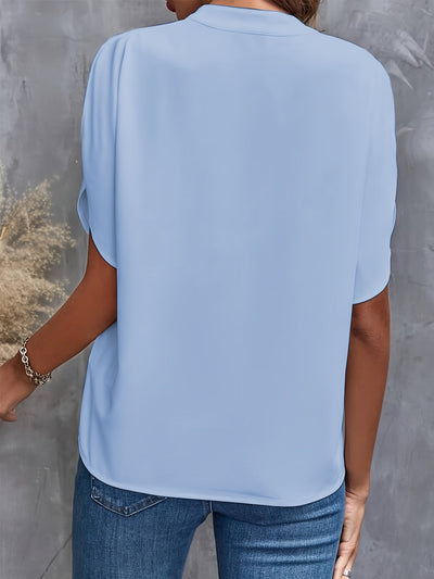 Mieke | Effen blouse met V-hals