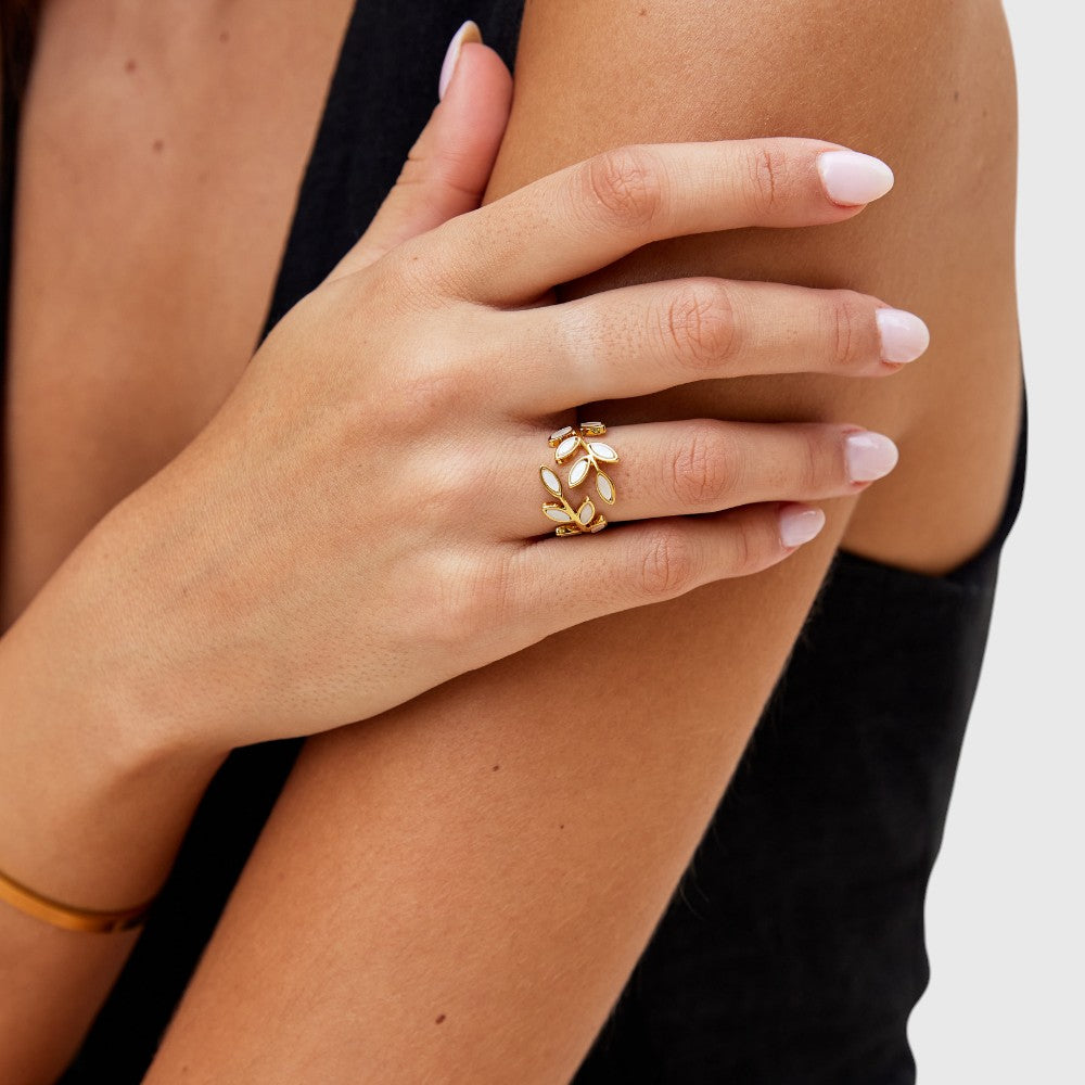 Luna | Goudblad Ring