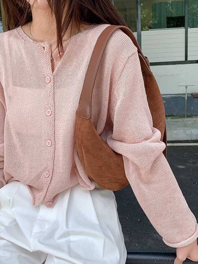 Coralie | Halve Maan Tas van Suède