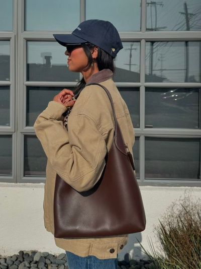 Clotilde | Tas van kunstleer met kerscharme