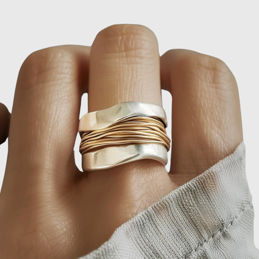 Solea | Zilveren Gouden Draadring