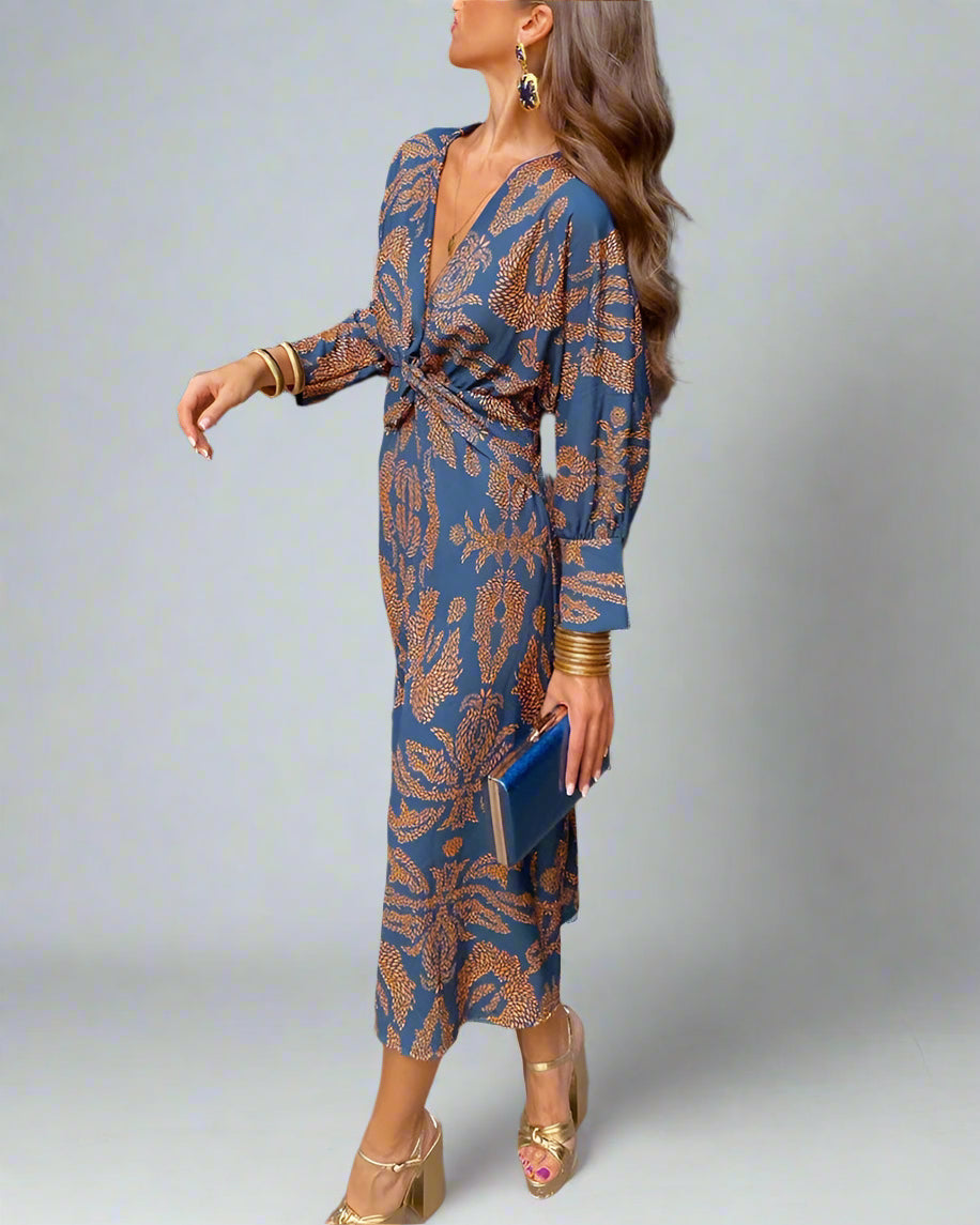 Eline | Elegante Vintage Jurk met Lange Mouwen