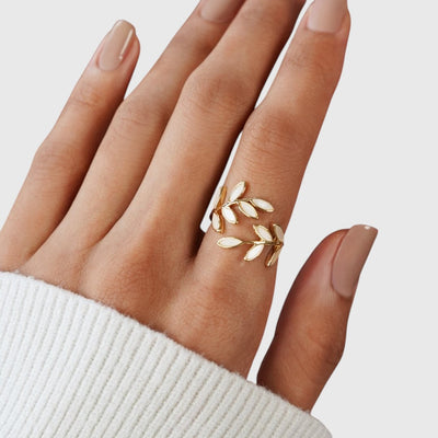 Luna | Goudblad Ring