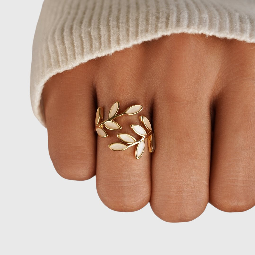 Luna | Goudblad Ring
