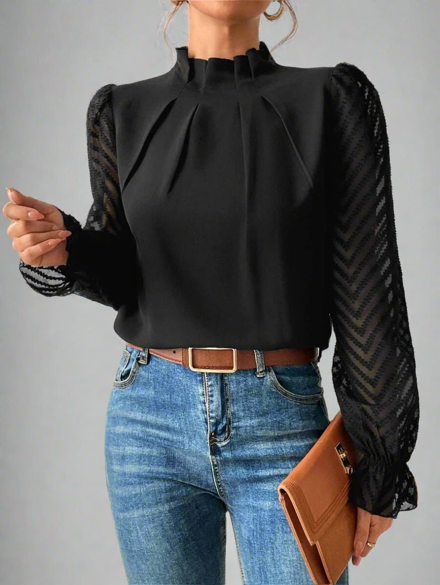 Nathalie | Elegante blouse met plooi mouwen